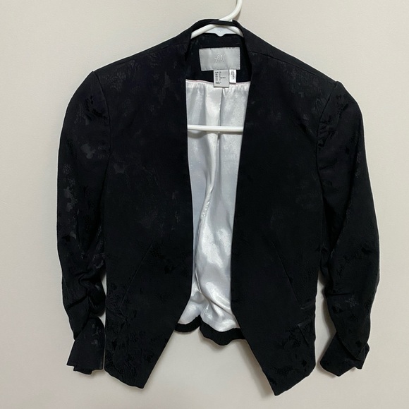 H&M Patterned Blazer Black - Size 2 - Picture 1 of 9
